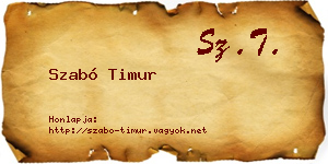 Szabó Timur névjegykártya